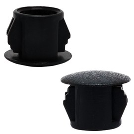 10mm Black Hole Plugs Plastic Flush Type Hole Plugs Snap in Locking Hole Tube,Tube Fastener Cover,Round Snap in Type Locking Furniture Hole Plugs,Panel Theft-Proof Door Plug(100pcs)