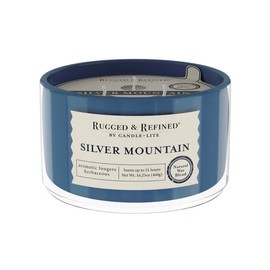 Candle-Lite Rugged & Refined Mens Scented Candle, Silver Mountain Scent, Masculine Aromatherapy Candles, 16.25 oz 3-Wick Jar, 51 Hours Burn Time, Ideal Gifts for Men (Individual Box)