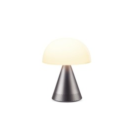 Lexon Mina L Audio 2 in 1 Mushroom Table Lamp and Wireless Bluetooth Speaker, 9 LED Color Mood Lamp for Bedrooms & Living Room & Music Player - Gun Metal