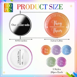 Hoteam 100 Pronoun Badges Pins Gender Identity Pins Pronouns Recognition Brooch Pronoun Identification Brooch Team Boy or Girl Badges for Party Conference Decorations