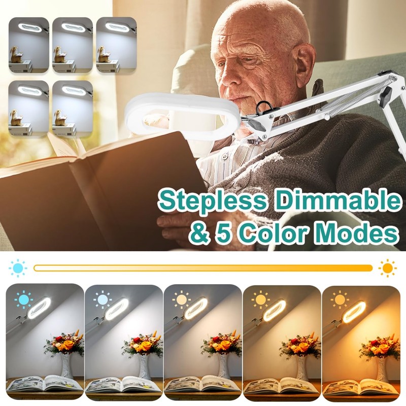 IVMAIE 10X Rectangle Magnifying Glass with Light, 5 Color Modes
