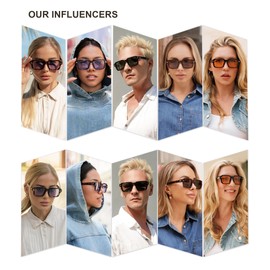 SOJOS Trendy Square Polarized Sunglasses for Women Men, 70s 80s Retro Vintage Rectangle Shades SJ2345, Black/Brown