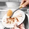 2 Pack Dish Brushes with Bamboo Handle, Kitchen Dish Scrubber