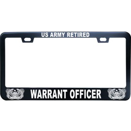 HuiYaoEC US Army Retired Warrant Officer License Plate Frame with 2 Holes & Screws, Anti-Rust & Corrosion - 12"x6" FITS for US & Canada