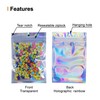 Alibasics 100 Pcs Holographic Bags, Rainbow Color Mylar Smell Proof