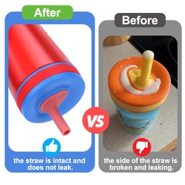 Vodolo Straw Replacement Compatible with Zak Straw Cups，4PCS 15 oz Tumbler Water Bottle Reusable Silicone Lid Straw BPA-Free with Straw Cleaning Brush for Zak Designs Kelso 12 oz Cups