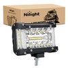 Nilight Side Shooter Light Bar 4.3 Inch Triple Row Spot
