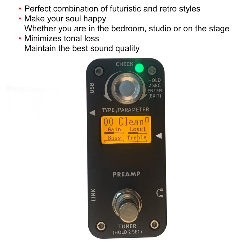 Preamp Effect Pedal Unvoiced Sound Overload Distortion Metal Tone Electric