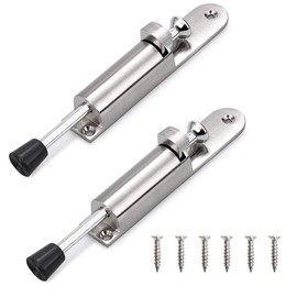 2 Pack Easy-Step Door Stop, CBTONE Stainless Steel Step Door Stopper Spring Loaded Door Stop Adjustable Door Locks Holder Stop/Release by Foot
