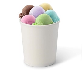 BIOZOYG 50x Paper-ice-Cream Cups 16 oz White - Disposable Cups Plastic-Free and Recyclable - Dessert pots take-Away Food Cup
