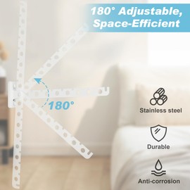 Alise Folding Clothes Hanger Rack, Stainless Steel Wall Mounted Drying Rack, Space Saving Laundry Hanging Rack for Laundry Closet Bedroom Bathroom, Brushed White