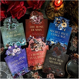 120Pcs Dark Aesthetic Gothic Floral Transparent PET Journaling Stickers, 6 Pack Black Rose Goth Style Themes Decorative Stickers for Scrapbooking, Junk Journals, Planner, Collage, Bujo