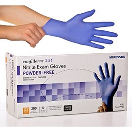 McKesson Confiderm 3.5C Nitrile Latex-Free XSM Exam Gloves, X-Small, Chemo Tested, Powder-Free, 200/BX