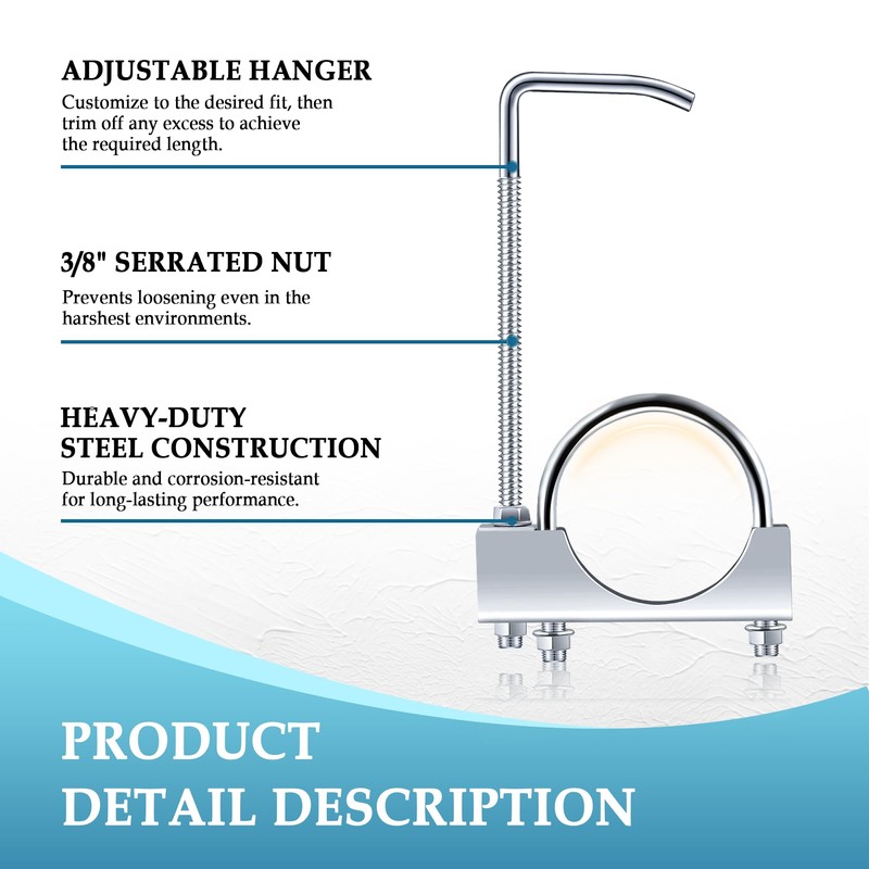 2.5 inch Exhaust Clamp with Hanger,Heavy Duty Exhaust Hanger with