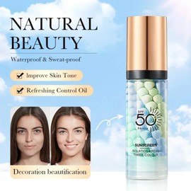 Skin Perfecting Primer With Spf50,One Step Color Corrector Face Primer,Skin Tone Colour Corrector MakeupPrimer,Long Lasting Oil-Control Makeup Foundation,Tinted Moisturiser Concealer Full Coverage