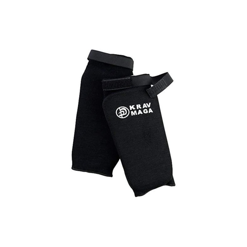 Krav Maga Black Heavy EVA Padding Elastciated Shin Guards (Small)