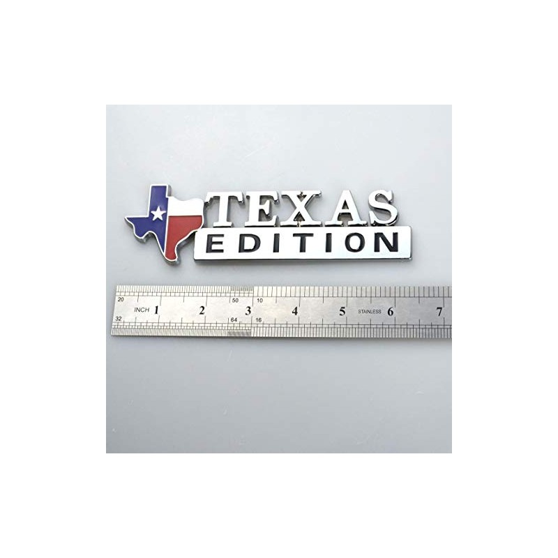 1x Metal Chrome TEXAS Edition Star Sate Flag Emblem Fender