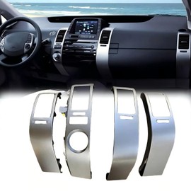 4Pcs Center Inner A/C Dash Air Vent Panel Cover Trim Set Compatible with Toyota Prius 1.5L 2004-2009 55680-47020 55474-47020