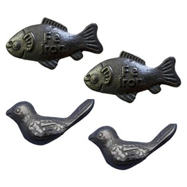 ZPSCXQ Iron Fish, Lucky Iron Fishes for Cooking, Supplement Suitable for Vegans, Pregnant Women, Athletes, 2 Fish, 2 Birds, Storage Bag Included