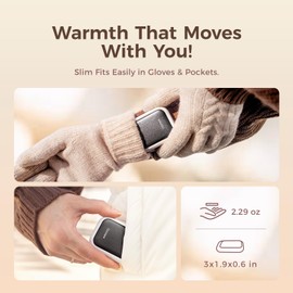 OCOOPA UT4 Young Rechargeable Hand Warmers 2 Pack, 0.6'' Slim Magnetic Design, Fits in Gloves & Pockets, UL Certified, Electric Hand Warmer, for Women, Winter Essentials