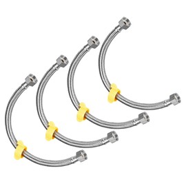 METALLIXITY Faucet Supply Line Connector (400mm/16) 4Pcs, 304 Stainless Steel G1/2 Female to G1/2 Female Water Supply Hose Connector - for Kitchen Bathroom