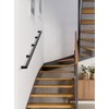 10FT Black Square Tube Handrail,Sturdy Stair Rail Wall Mount Handrails,440lb