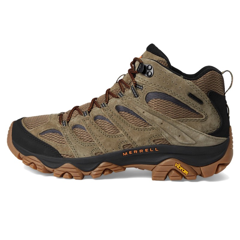 Merrell Men's Moab 3 Mid Waterproof Hiking Boot, New Olive/Gum,