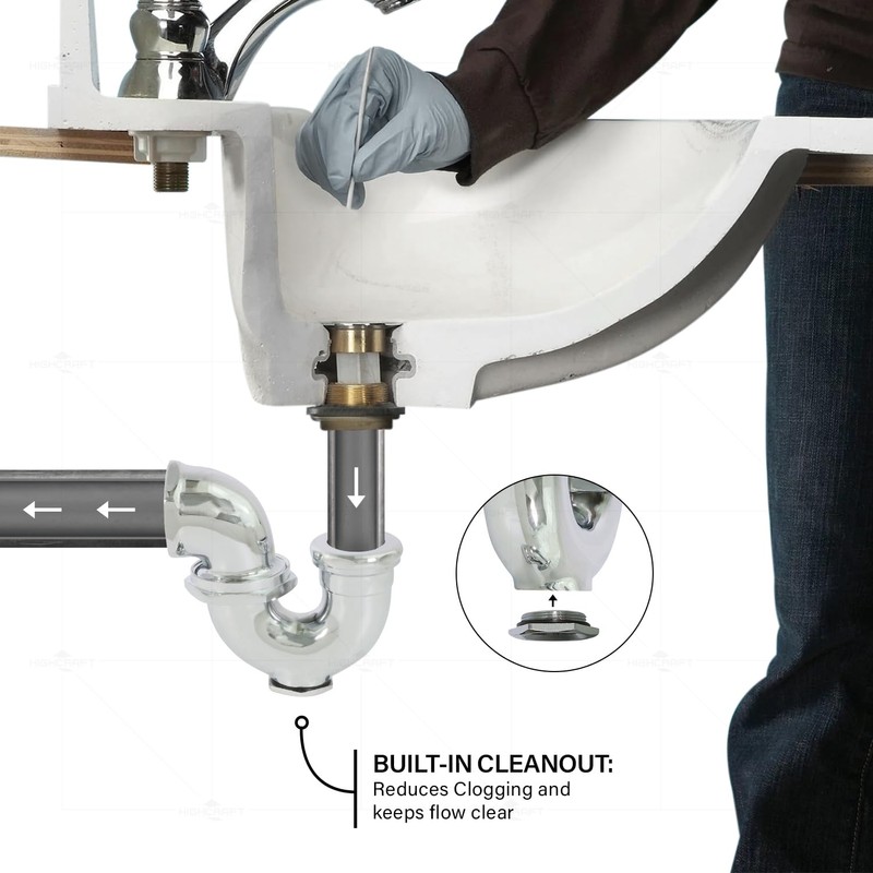 Highcraft Brass Trap LA Pattern Trap 1-1/2" IPS x 1/-1/4"