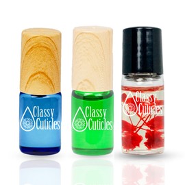 Classy Cuticles | Hand Blended Cuticle Oil | Vegan, Cruelty-Free, & Hydrating | Vitamin E, Jojoba, and Argan Oil | 3 mL Roller Bottle | Men's Variety Pack | Cool Spice, Patchouli, Cinnamon | Pack of 3