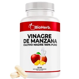BioHerb  Vinagre de Manzana Orgnico con Cultivo Madre  Extremadamente Eficaz  100 Puro  90 Cpsulas Veganas (500 mg)  Soporte Digestivo y Metablico... 