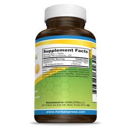 Herbalxpress Vitamin D (as cholecalciferol) 1,500 IU (100 Tablets) is The Perfect Addition to a Healthy Lifestyle, Bones, Teeth, Muscles, Immune Function, and Well-Being, Non-GMO and Gluten-Free.