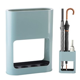 Penbinmall Schirmständer, Regenschirmständer mit Abnehmbarer Abtropfschale, Kunststoff Regenschirm Halter für Lange/Kurze Regenschirme, Zuhause Drinnen Schirmhalter-Blaue