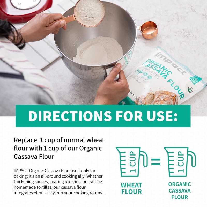 Impact - Organic Cassava Flour - Gluten-Free Baking Essential -