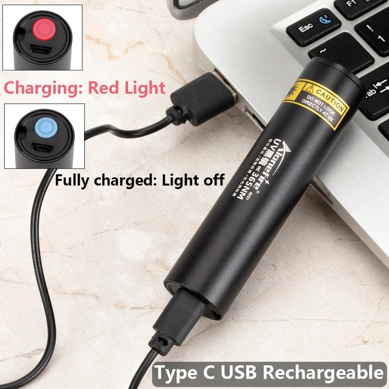 ALONEFIRE SV57 3W Small UV Flashlight 365nm Type C USB