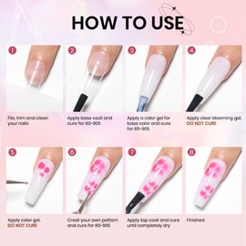 SUPWEE Clear Blooming Gel Nail Polish, 15ml Blossom Nail Gel Polish for Spreading Effect Marble Nail Polish Art Polish Soak Off UV LED Lamp, Long Lasting