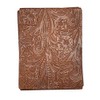 Large Floral Cowside Embossed Leather: 8.5" x 11" Pieces (Brandy,