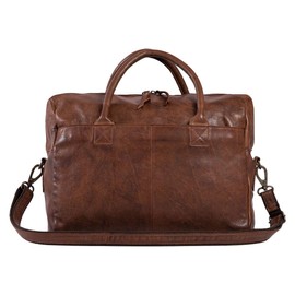 Leather Briefcase Messenger Bag Laptop Bag Satchel Bags for Men briefcases Office Bag (Brown)