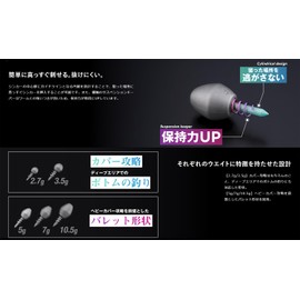 JACKALL TG Koi Lock Sinker 0.2 oz (5.0 g) (3/16 oz)