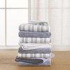 KitchenAid Chambray Stripe Kitchen Towels 8-Pack, Absorbent 100% Woven Cotton,