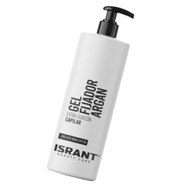 ISRANT | Gel para Cabello de Argán | Gel Fijador - Extra Fijación - Completa tu Neceser de Viaje - Baño Accesorios | Cuidado del Cabello - Protección contra Humedad y Anti Frizz | 480ml