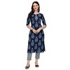 FIORRA Kurta recto de algodón puro con pantalón SET0046 para