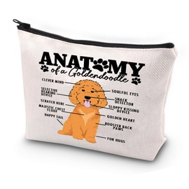 JYTAPP Goldendoodle Cosmetic Bag Golden Doodle Gifts Golden Poodle Mom Zipper Pouch Bag Doodle Dog Lover Owner Gift