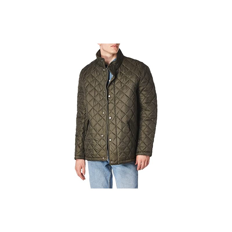Cole Haan Men's Quilted Barn Jacket, Olive, Medium