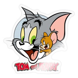 Spreadshirt Tom and Jerry Smudge Stickers, Max. 10 x 10 cm, 10 x 10 cm, Transparent Glossy