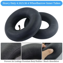 2 Pcs Inner Tubes 4.10/3.50-4 for Wheelbarrow Wheels, Bent Valve Inflatable Inner Tube Replacement for Barrow Hand Trucks Carts Trolley