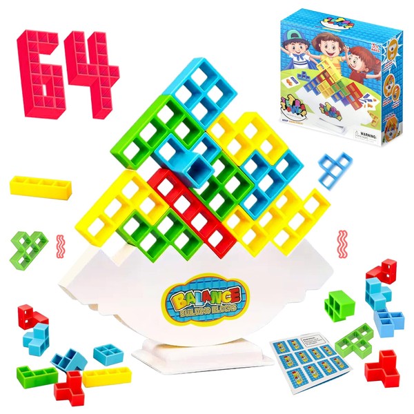 CHANCCI 64 Pieces Tetra Tower Balance Game, Tetra Tower Balancing