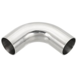 PATIKIL 90 Degree Mandrel Bend Elbow, 1 1/2 Inch(38mm) OD Steel Exhaust Elbow Piping Connector 316 Stainless 95mm for Exhaust Pipe Stair Handrail HVAC