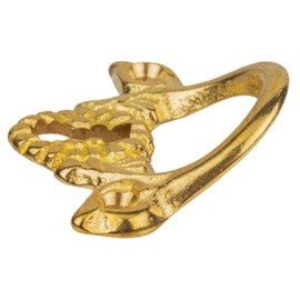 Horizontal Cast Brass Drawer Pull with Keyhole Cover | 2" x 1-5/8" | Handle w/Escutcheon Plate for China Cabinet, Dresser, Desk | Antique Furniture Hardware | KC11-B