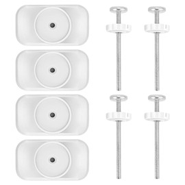 Lotvic 8 Pcs Baby Gate Extension Kit, 4 Pcs Baby Gate Wall Protector with 4 Pcs Pressure Mounted Baby Gate Threaded Spindle Rods for Baby Gate Extension, Stair Gate Extension, Pet & Dog Gate Extension