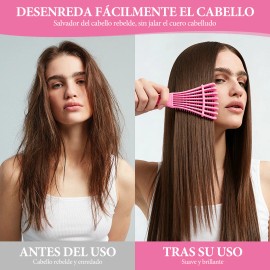 Kit 46pz Peine De Masaje De Cepillo Adecuado Cabello Rizad                                                                                            
